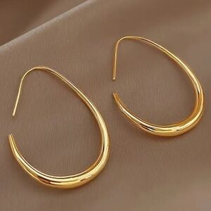 Elegant 18k Gold Vermeil Hoop Earrings 2.5”